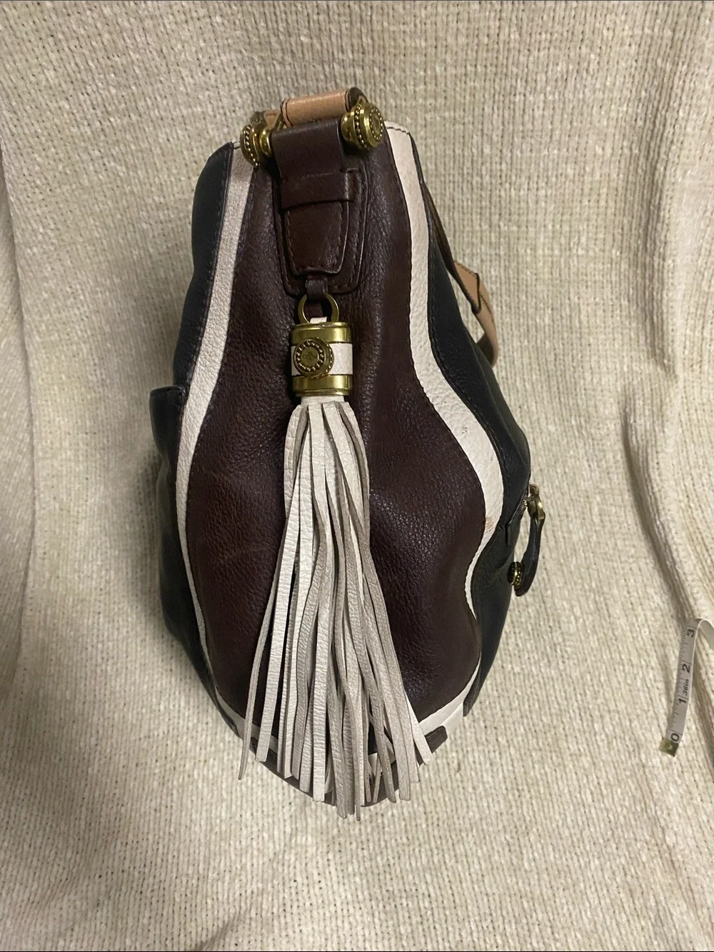 orYANY Leather Hobo Shoulder Bag - Black and Tan